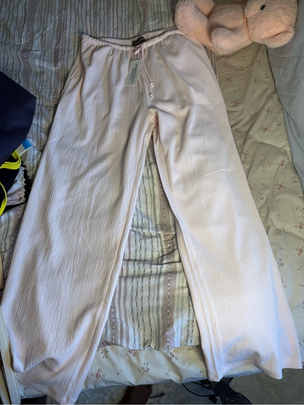 Streetwear Society Pale Pink Ribbed Lounge Pants